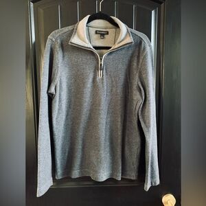 Banana Republic Mens Gray 100% Cotton Quarter/Half Zip Sweater | Medium